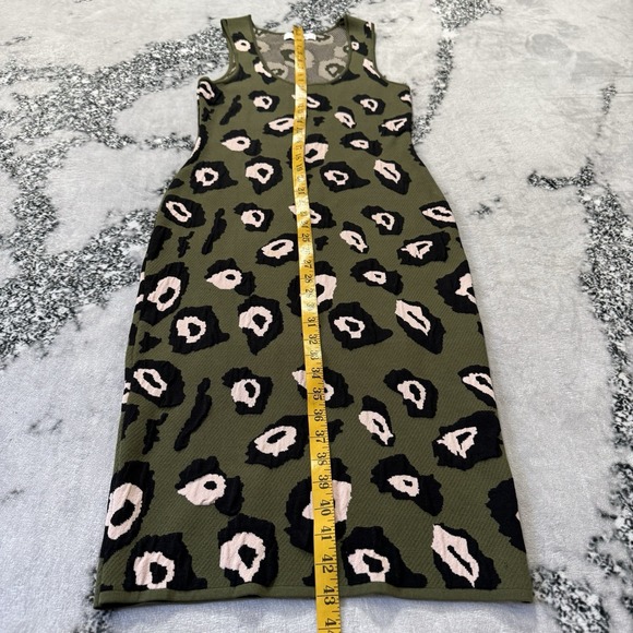 John‎ Jenn Dress Womens Size M Green Multi Leopard Print Stretch Bodycon Knit - Picture 5 of 9